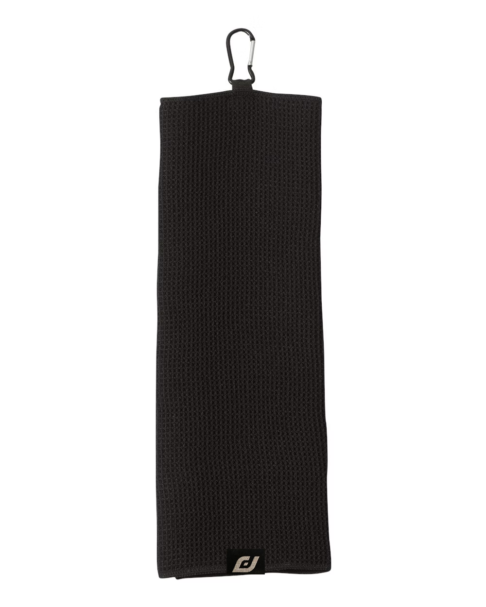 (100) BLACK Large Waffle Golf Towel with Hanging Loop, 1 COLOR IMPRINT